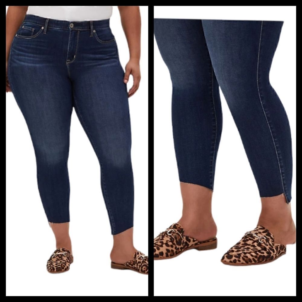 30W Torrid Sky High Skinny Jean Dark Wash Premium Comfort Step Hem Stretch Waist
